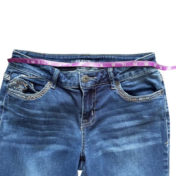Maurices Jeans Womens Size 5/6 Long 6L Blue Embroidered pockets bootcut silver - Picture 8 of 16